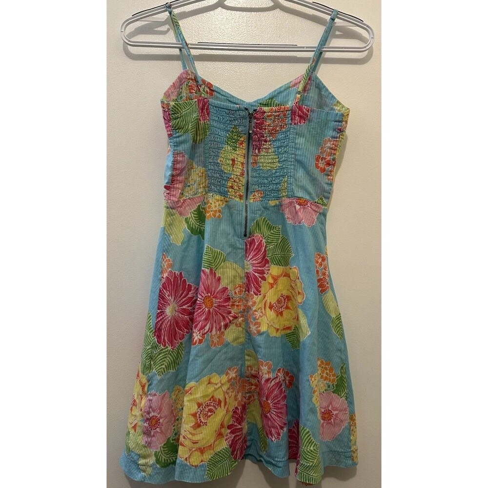 Aeropostale Floral Dress Blue Small Sundress Fit and Flare Sweetheart Neckline - Picture 3 of 6